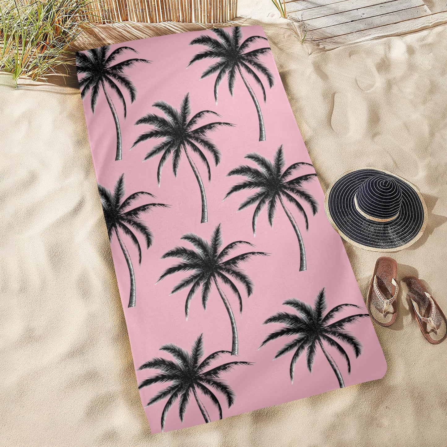 Pink Palms Beach Towel