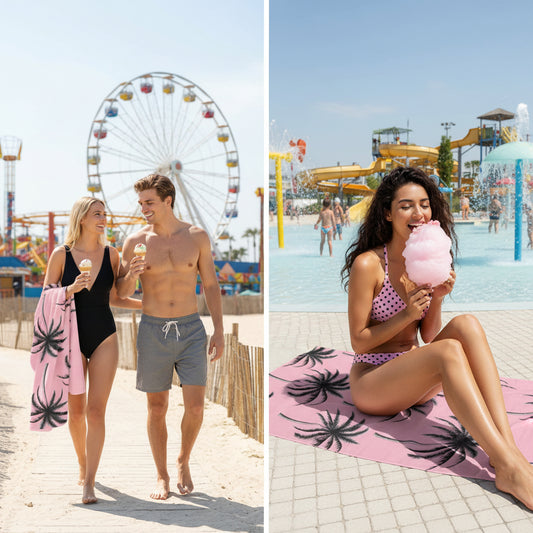 Pink Palms Beach Towel