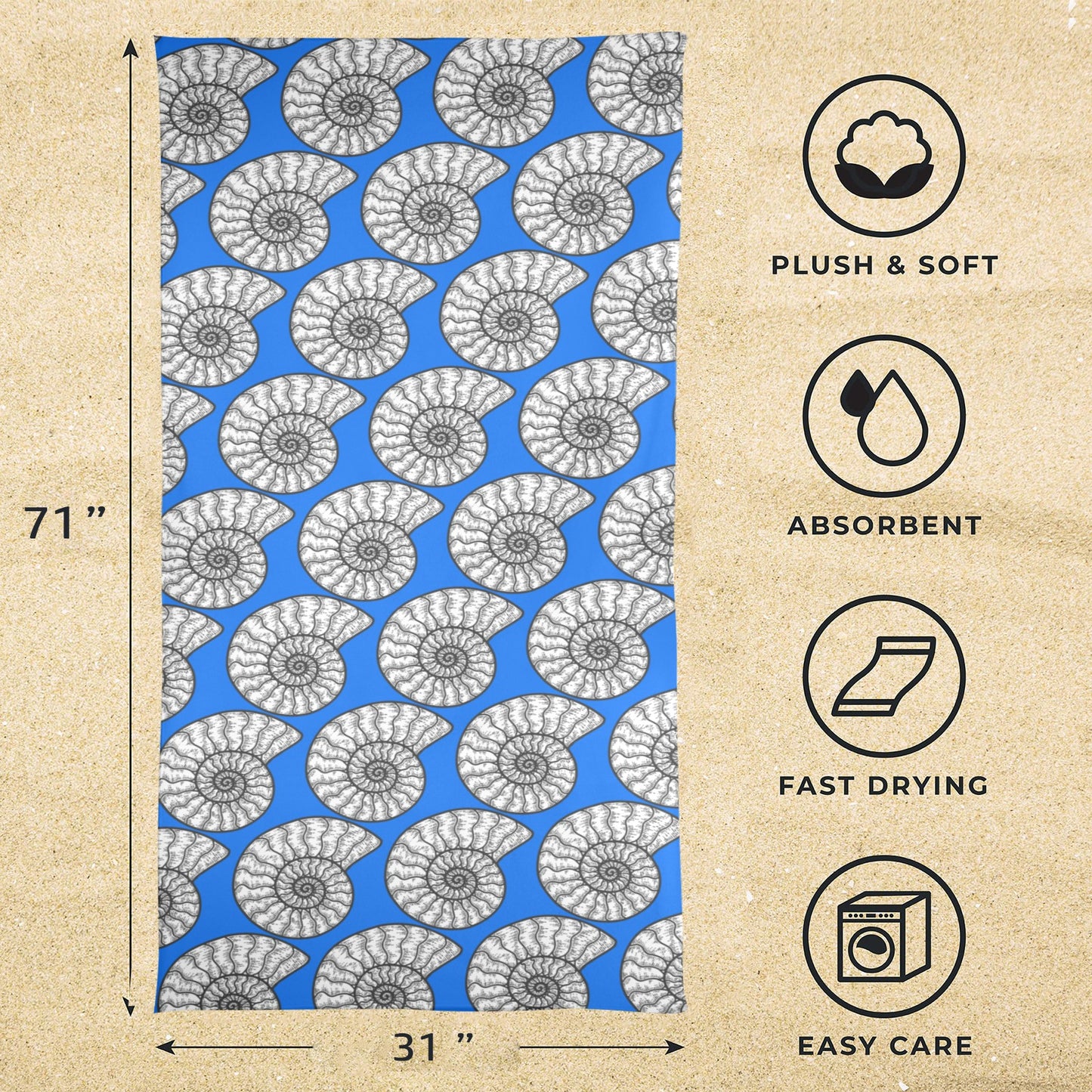 Ancient Blue Beach Towel