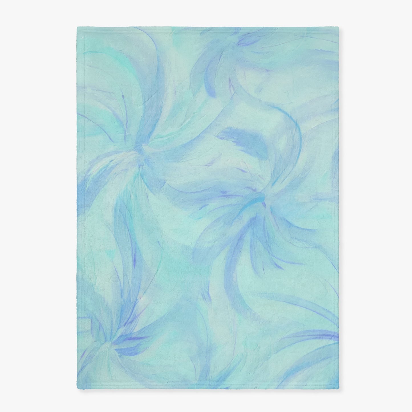 blue unity blanket plush flannel australian native flower design