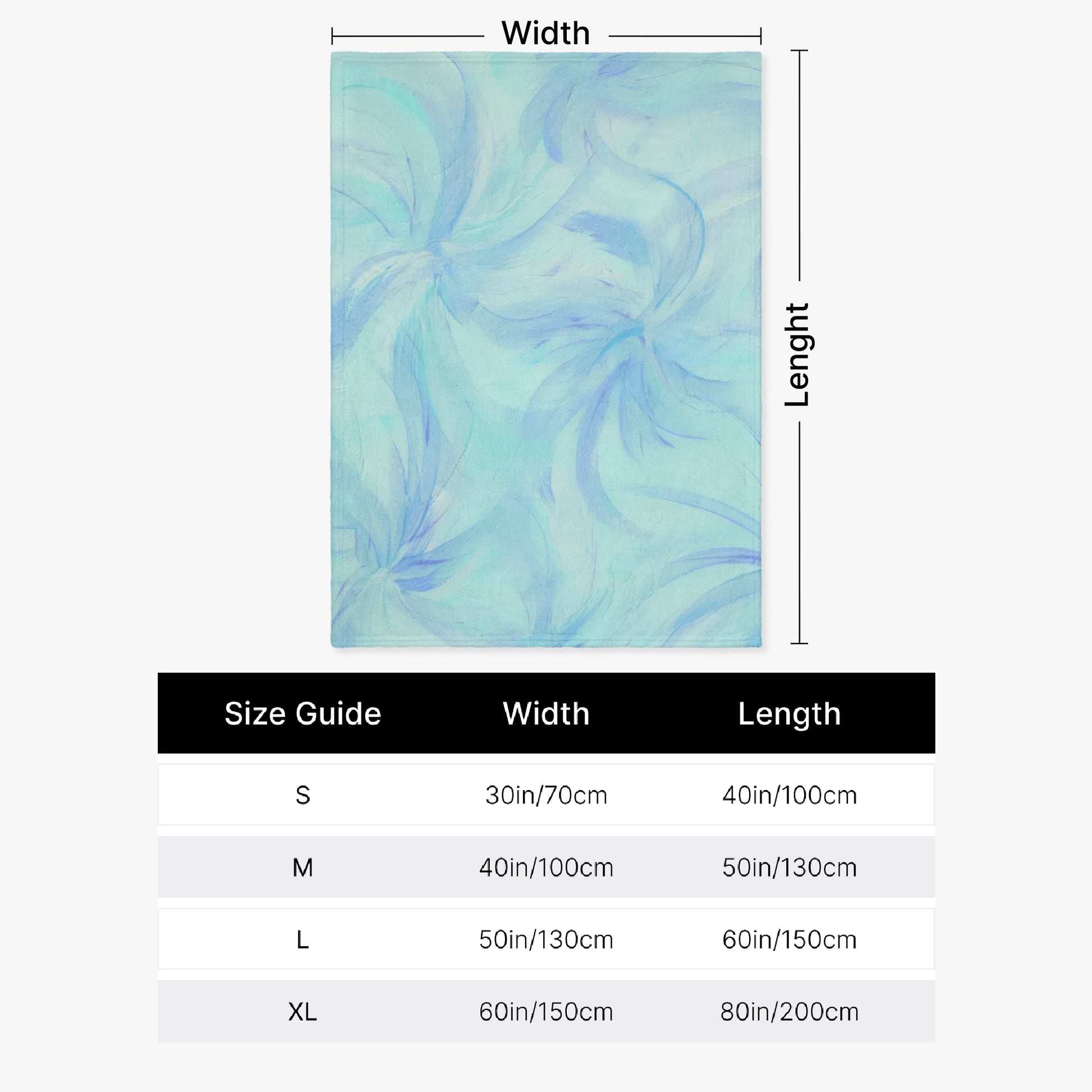 blue unity plush flannel blanket blue design native flower australian 