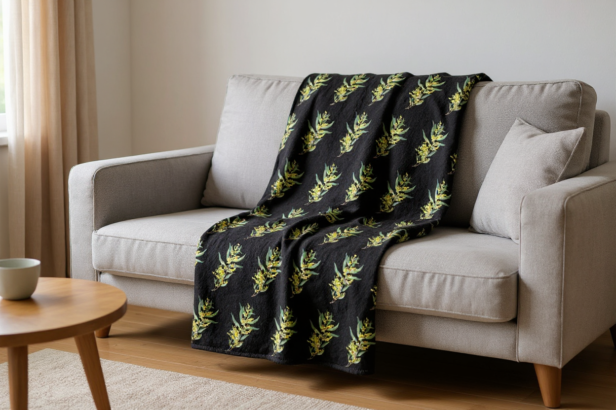 Whispering Wattles Plush Blanket