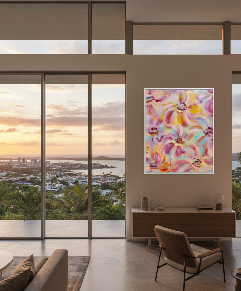 australian abstract native flower floral art painting print